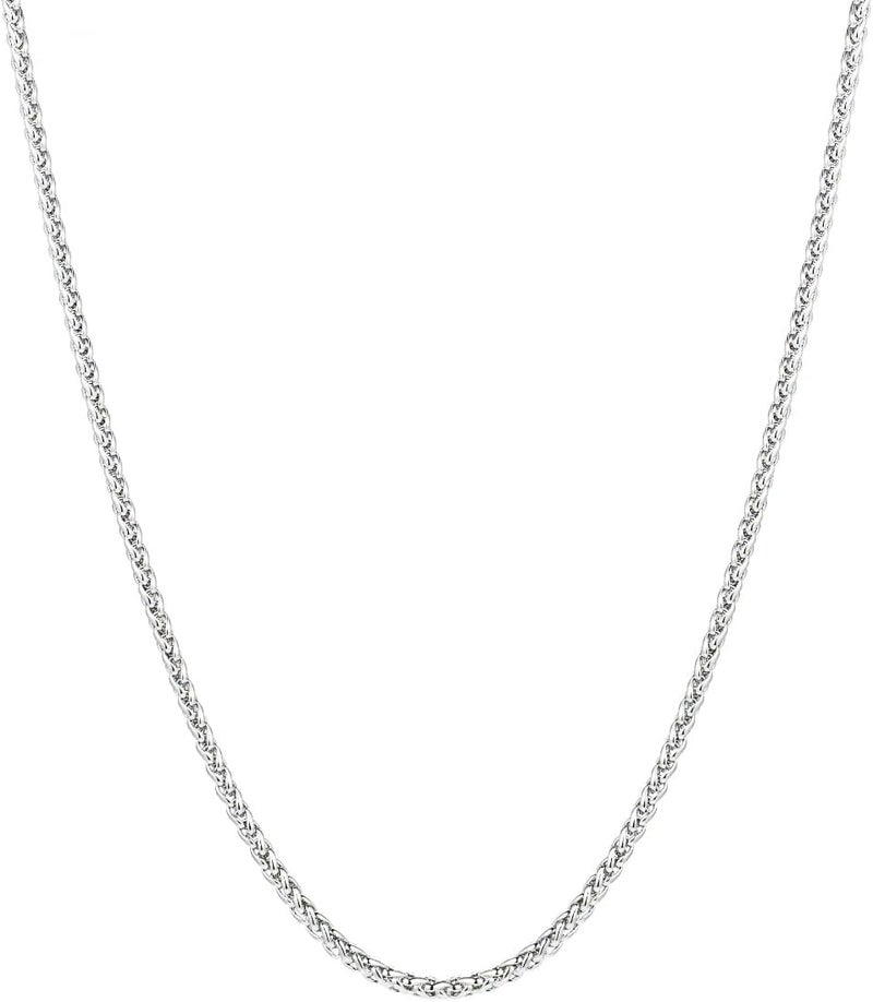 OLARCU 2.5mm/3mm/4mm Silver Stainless Steel Wheat Chain Necklace Jewelry for Men Women - Image 1